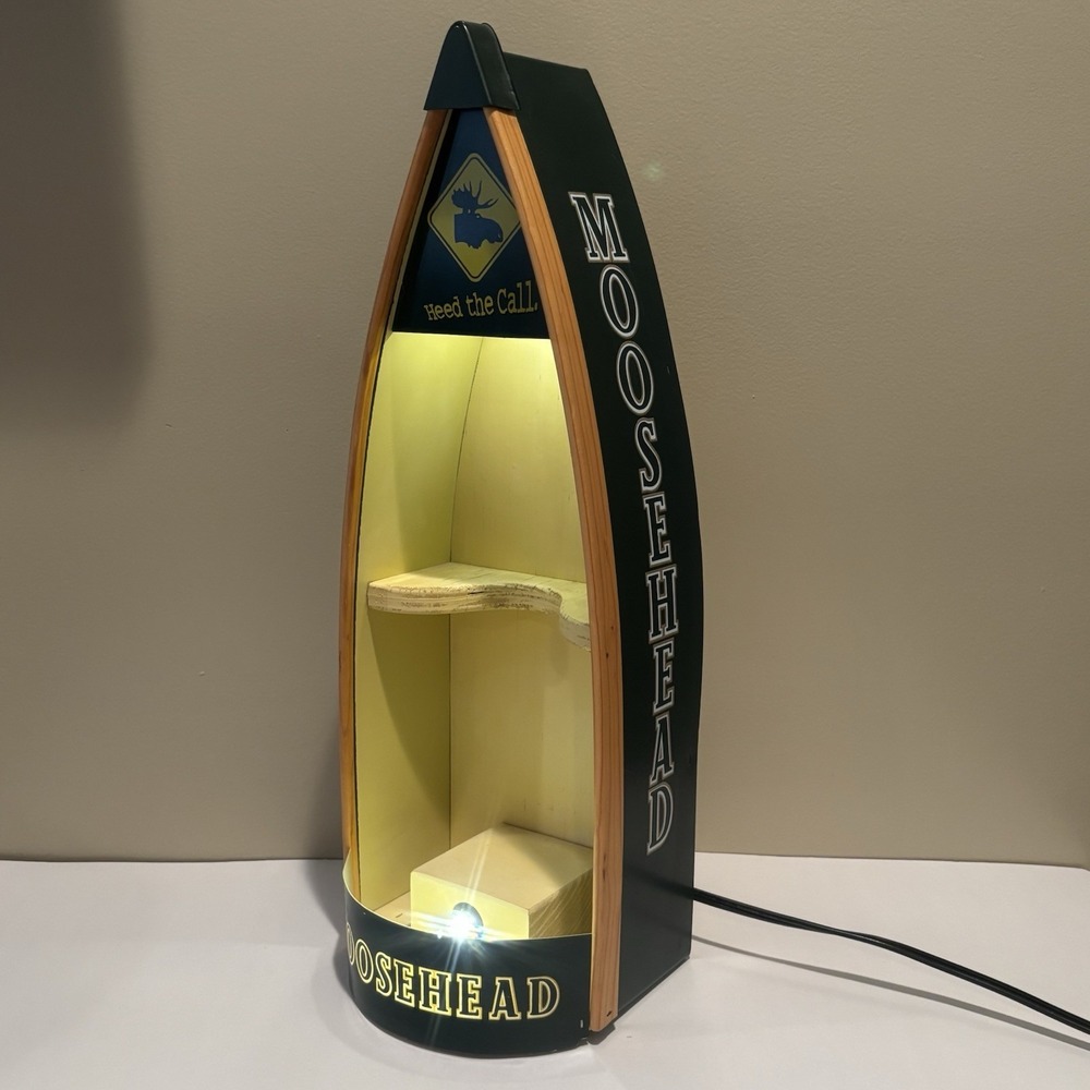 Moose‎ Head Promotional Beer Canoe Lighted Display Shelf
